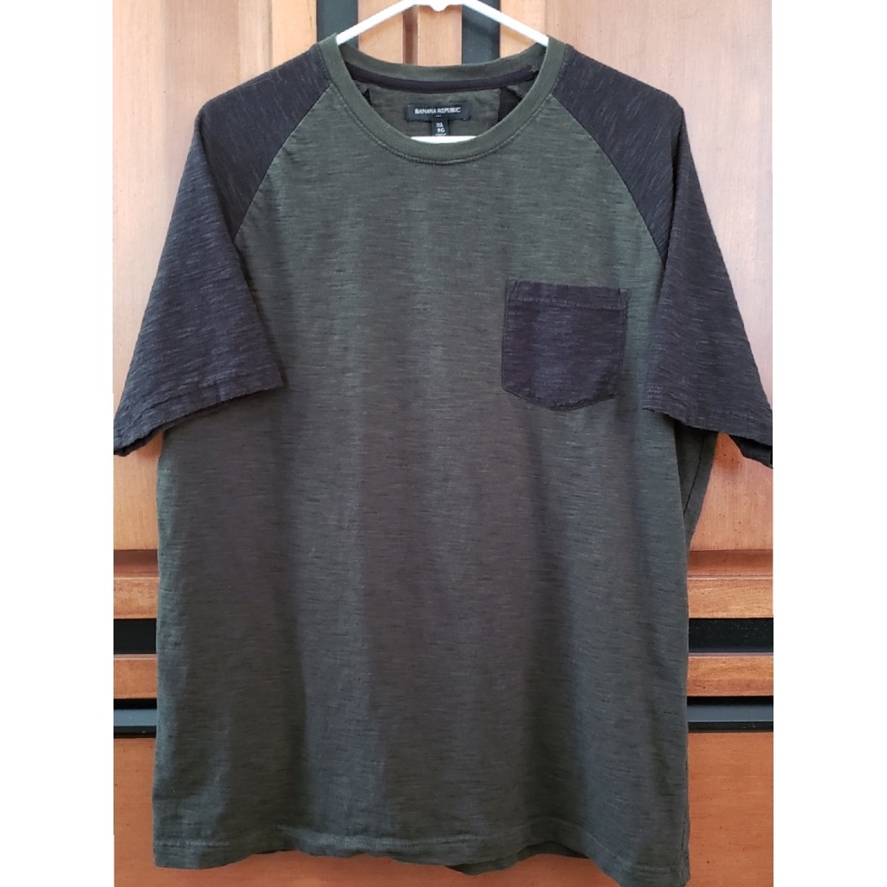 BANANA REPUBLIC FACTORY Shirt XL Green/Black Tee Men's